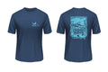 Damen-T-Shirt marineblau mit Druck